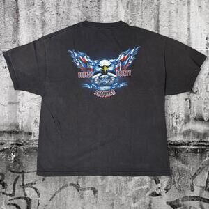 Orange County Choppers - New York Eagle Flag Tee (Faded Black) – 2XL